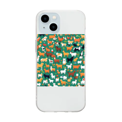 動物たちのドット絵 Soft Clear Smartphone Case