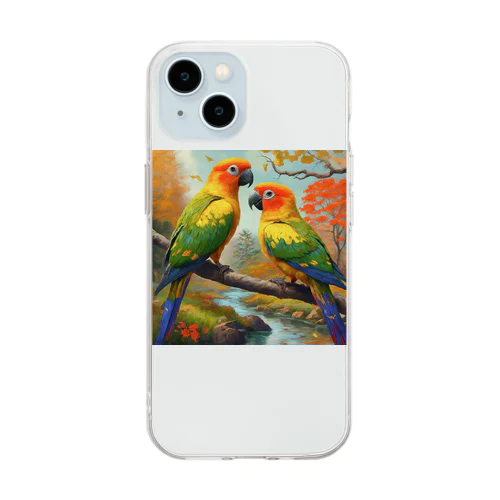 インコ Soft Clear Smartphone Case