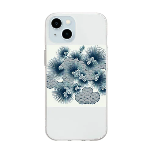 和風柄　笠松柄 Soft Clear Smartphone Case