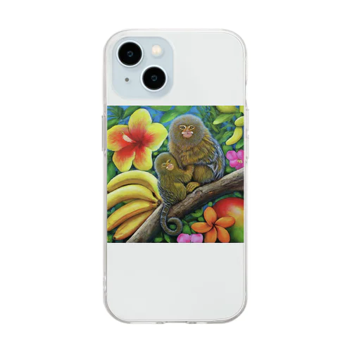 サル、猿 Soft Clear Smartphone Case