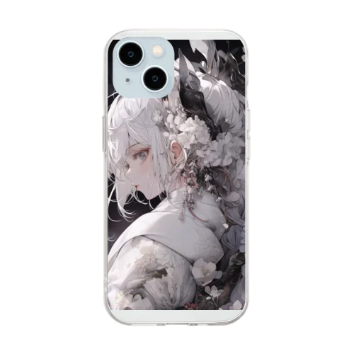 月夜の花 Soft Clear Smartphone Case