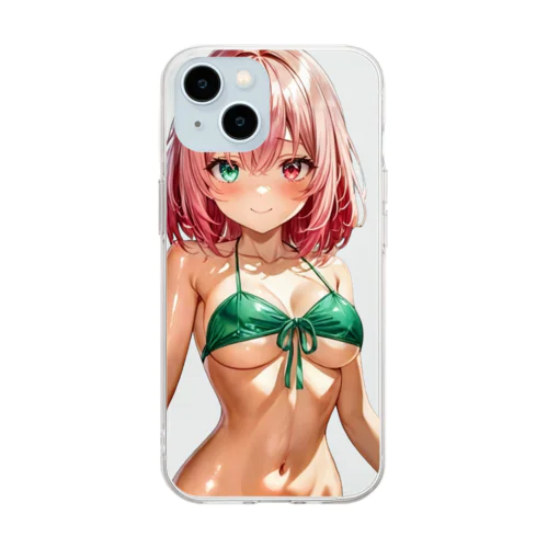 リボンビキニ Soft Clear Smartphone Case