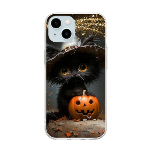 黒猫ちゃんのハロウィン Soft Clear Smartphone Case