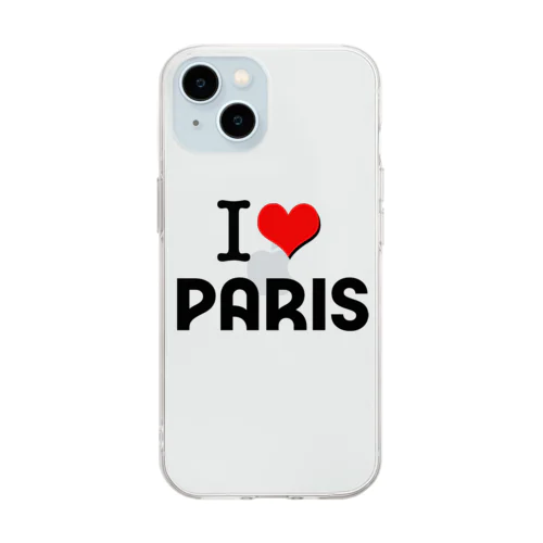 I LOVE　PARIS　PARIS2024　パリ ソフトクリアスマホケース