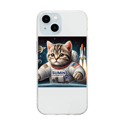 スペースCat Soft Clear Smartphone Case