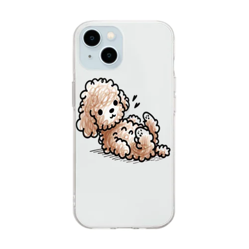 イラスト犬シリーズ　「プードル」 Soft Clear Smartphone Case