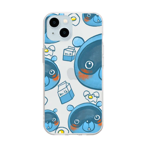 あおだぬきになっちゃった Soft Clear Smartphone Case