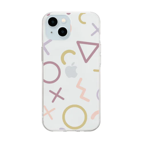 くすみカラーのレトロポップ Soft Clear Smartphone Case