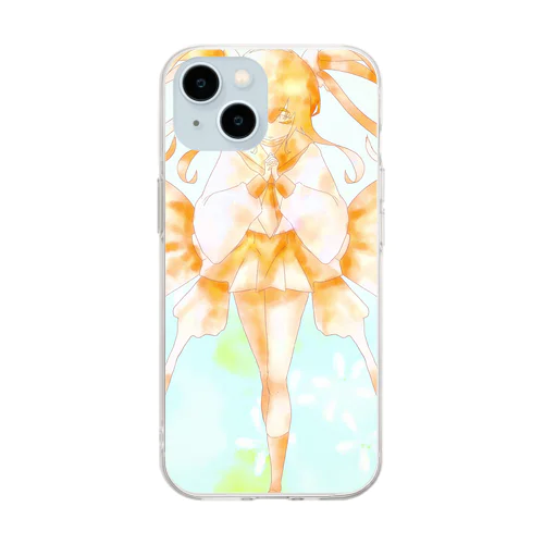 アゲハ蝶女子高生 Soft Clear Smartphone Case
