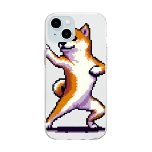 踊りまくる柴犬 Soft Clear Smartphone Case