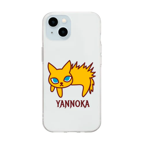 やんのか猫 金猫 Soft Clear Smartphone Case