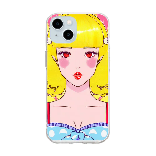 ニューレトロポップガール Soft Clear Smartphone Case