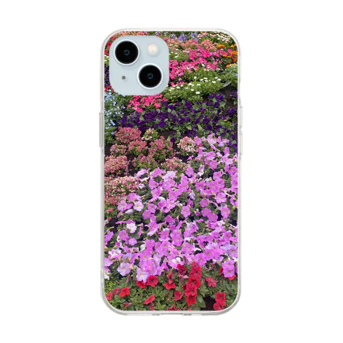 色とりどりの花 Soft Clear Smartphone Case