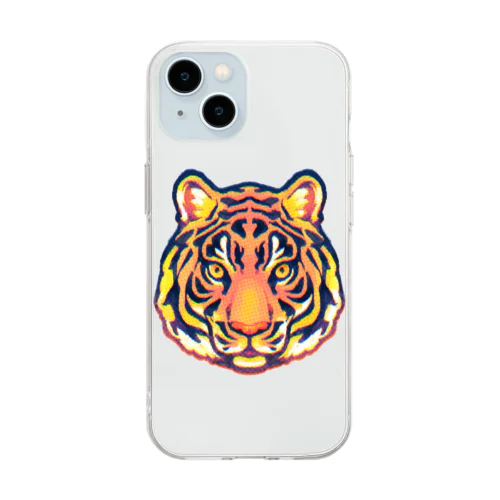 虎ちゃんフェイス Soft Clear Smartphone Case