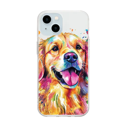 虹色の微笑み - Joyful Paws Soft Clear Smartphone Case