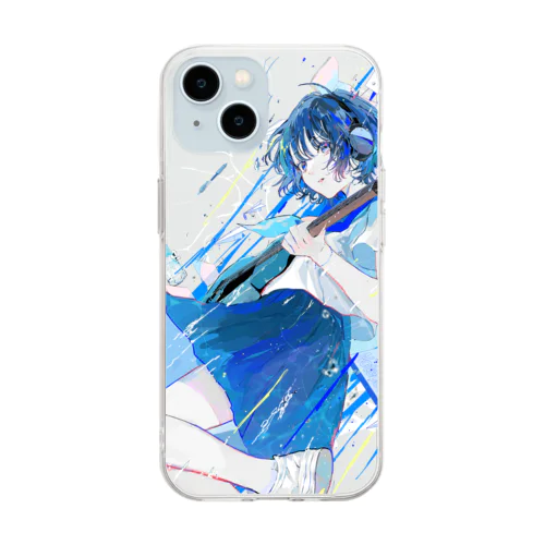 青と夏のビート Soft Clear Smartphone Case