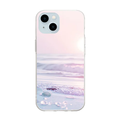 シーグラスと海　その2 Soft Clear Smartphone Case