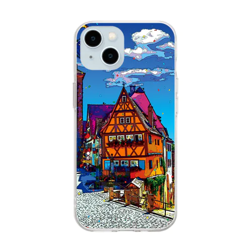 ドイツ ローテンブルクのプレーンライン Soft Clear Smartphone Case