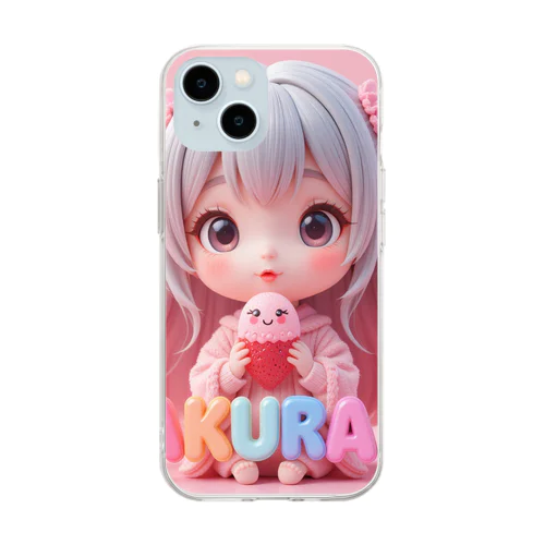 いちごが好きなSAKURAちゃん Soft Clear Smartphone Case