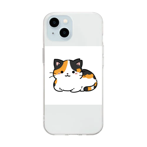 さくらにゃん　白 Soft Clear Smartphone Case