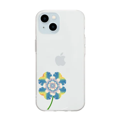 四つ葉のクローバー虹🌈 Soft Clear Smartphone Case
