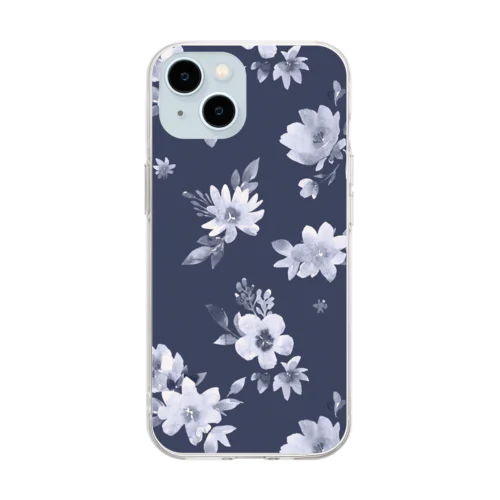 月夜に咲く ― 静謐なフローラルノート Soft Clear Smartphone Case