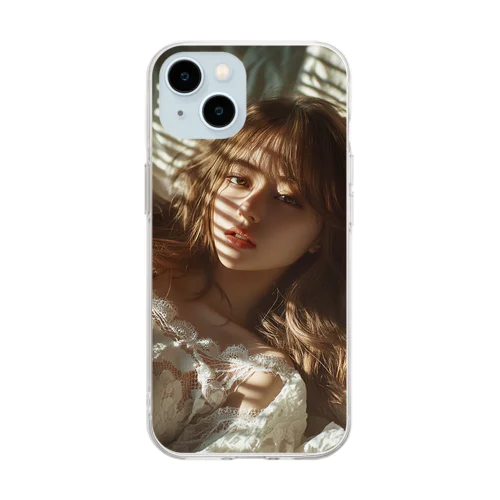可愛い美女② Soft Clear Smartphone Case