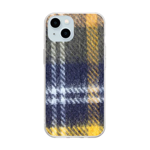 チェック 毛糸2 Soft Clear Smartphone Case