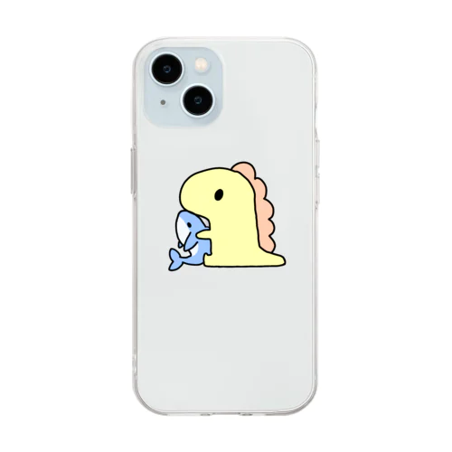 きょうりゅうくんとさめ。 Soft Clear Smartphone Case