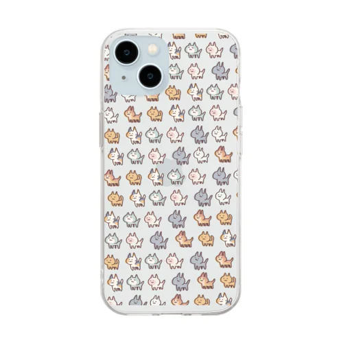 猫の大群 Soft Clear Smartphone Case