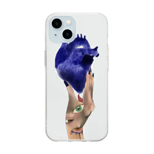Squeeze your heart💙 Soft Clear Smartphone Case