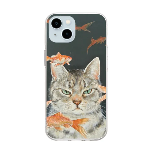 金魚と猫 Soft Clear Smartphone Case