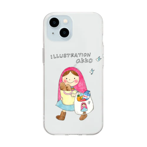 お買いものずきん Soft Clear Smartphone Case