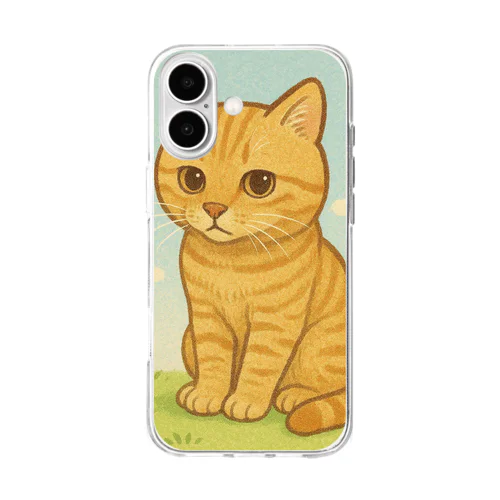 おすわりが上手な猫 Soft Clear Smartphone Case