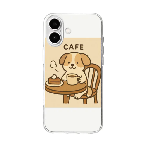 ティータイムいぬTシャツ Soft Clear Smartphone Case