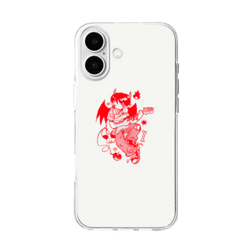 音楽好き赤悪魔 Soft Clear Smartphone Case