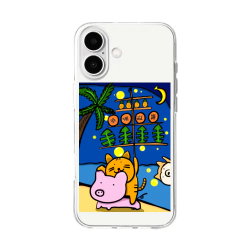 秋田とハワイ Soft Clear Smartphone Case