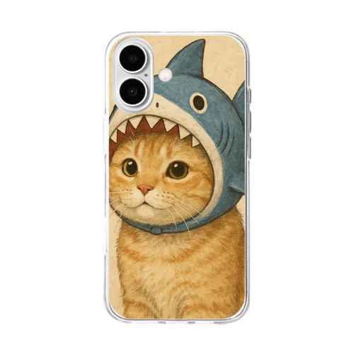 サメ猫 Soft Clear Smartphone Case