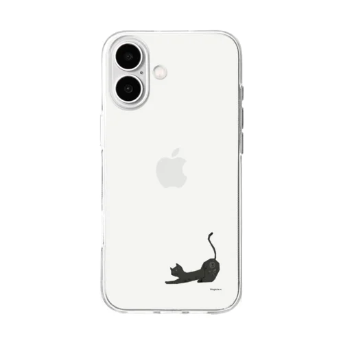 猫のイラストスマホケース Soft Clear Smartphone Case