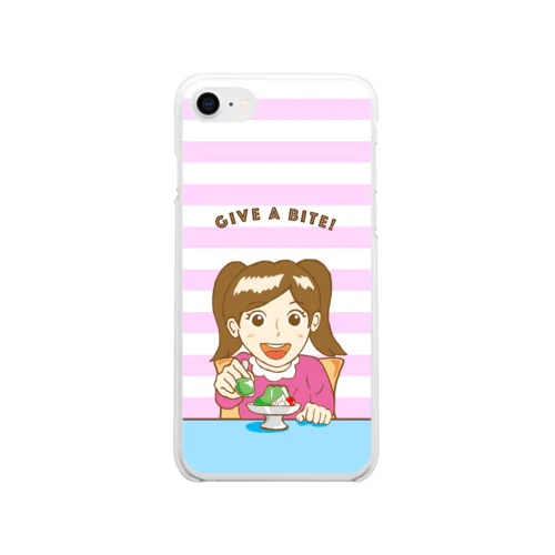 ゼリーを食べる少女 Soft Clear Smartphone Case