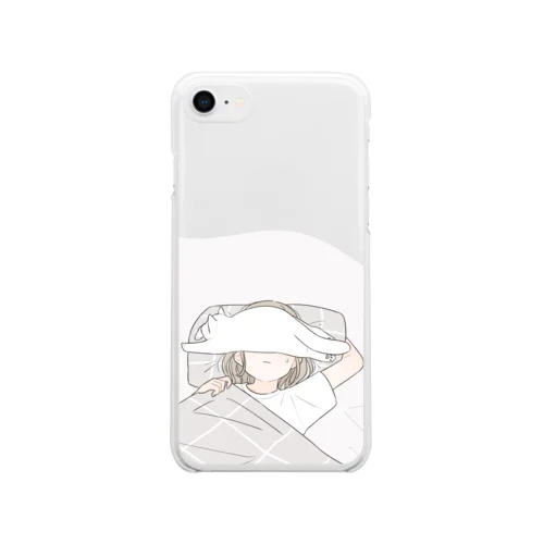 猫とおやすみ Soft Clear Smartphone Case