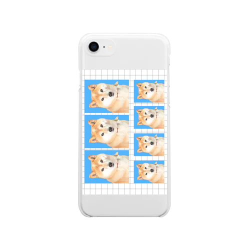 犬の証明写真(iphoneSEさん向け) Soft Clear Smartphone Case