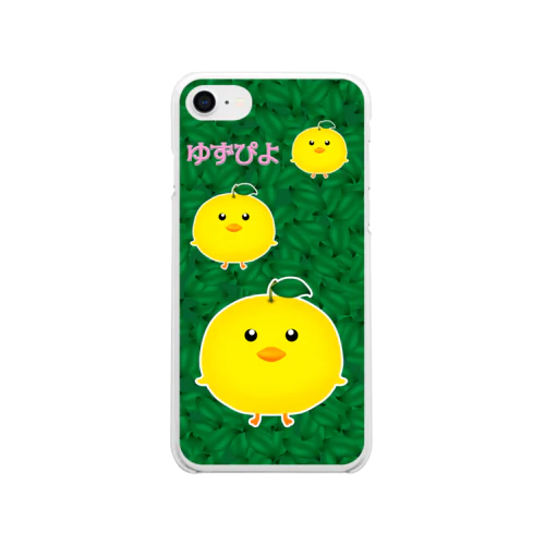 ゆずひよこ（葉っぱもりもり） Soft Clear Smartphone Case