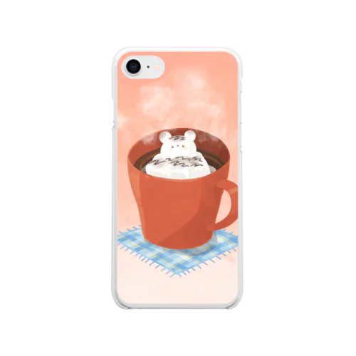 くましゅまろのホットチョコレート Soft Clear Smartphone Case