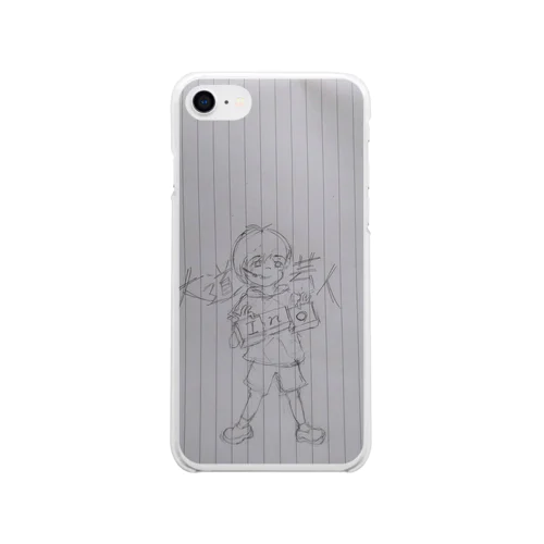 大道芸人Ino　デッサンver. Soft Clear Smartphone Case