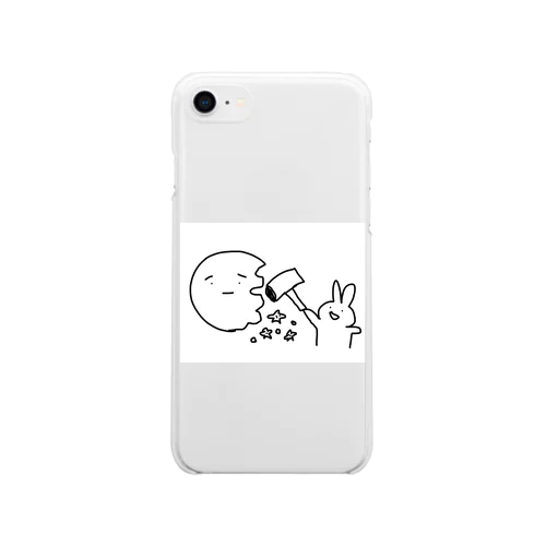 月くんとうさぎさん Soft Clear Smartphone Case