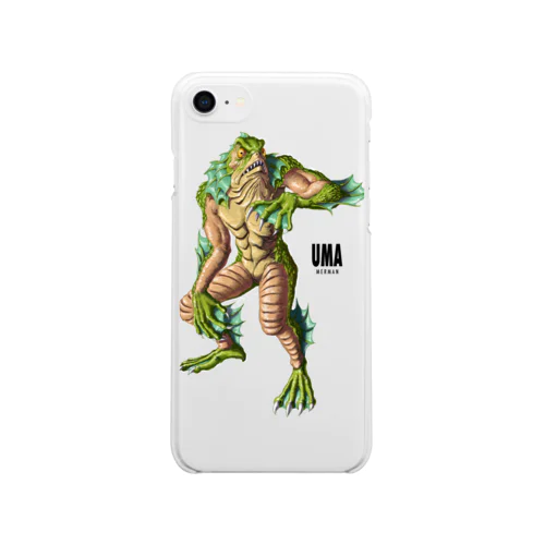 UMA半魚人ホワイト Soft Clear Smartphone Case