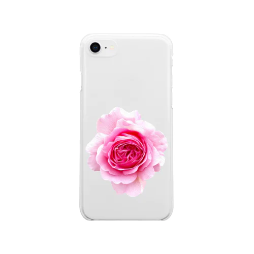 【ロマンスキザ】ピンクの薔薇 ソフトクリアスマホケース