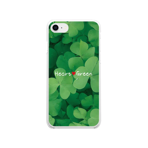 Heart Green スマホケース ソフトクリアスマホケース