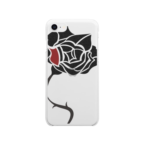 シンプルに薔薇。ロゴなし。 Soft Clear Smartphone Case